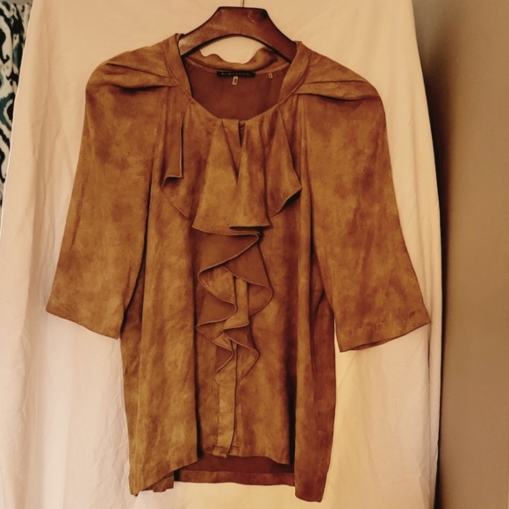 Elie Tahari suede look blouse Size XS